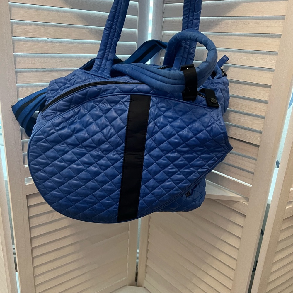 Oliver Thomas Blue Quilted Tennis Bag